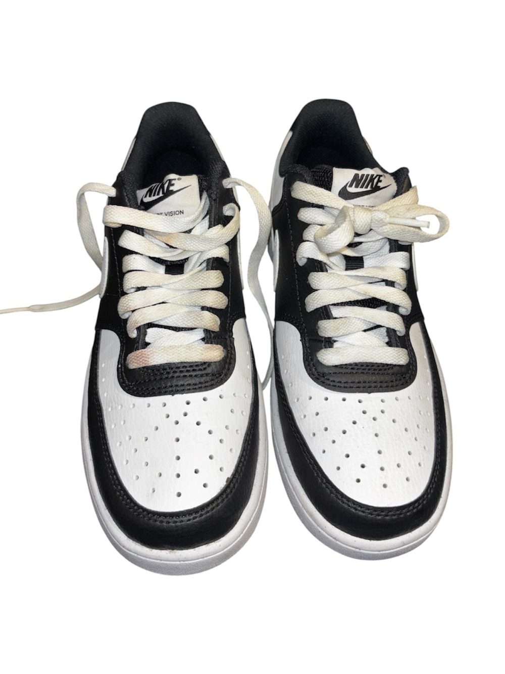 Nike Court Vision Low Black/White Sneakers | Women's Size 8